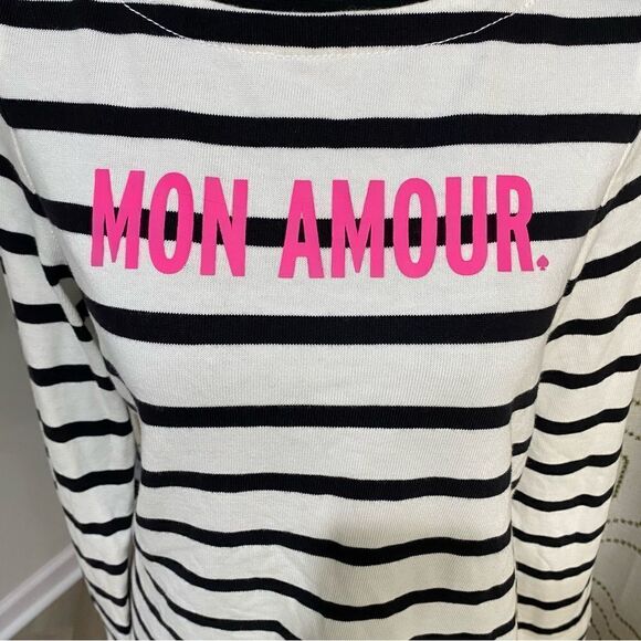 Kate Spade Striped Mon Amour Knit long sleeve top Size M - Picture 3 of 8